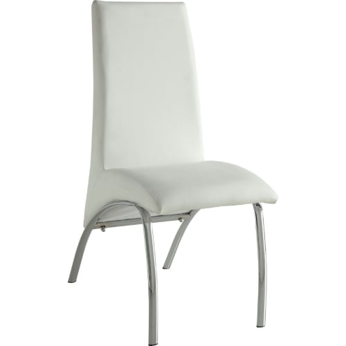 Pervis Dining Chair in White Leatherette & Chrome (Set of 2)